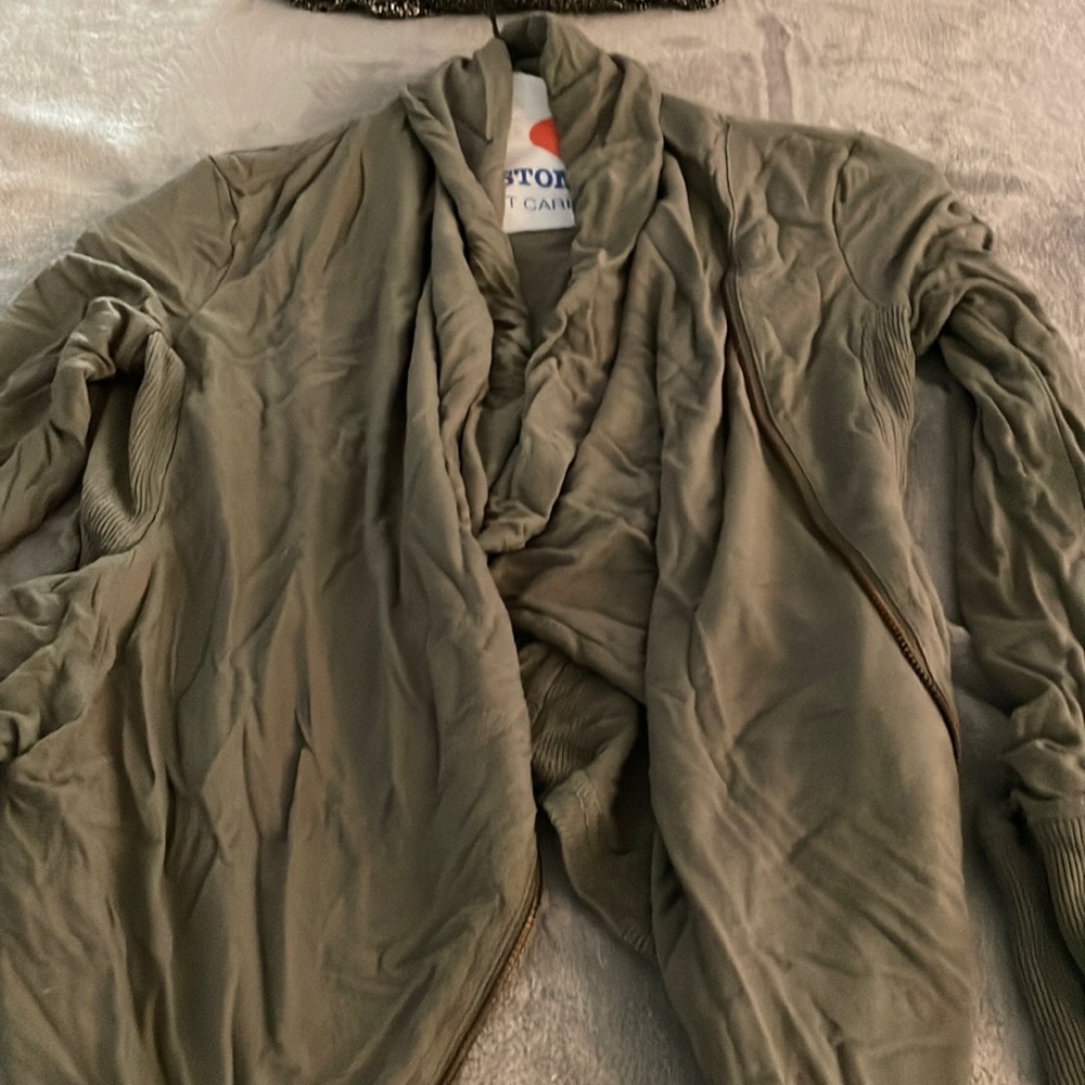 Green zip up jacket